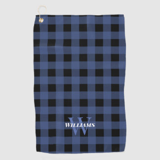 Serviette De Golf Nom et initiale du contrôle du bison bleu