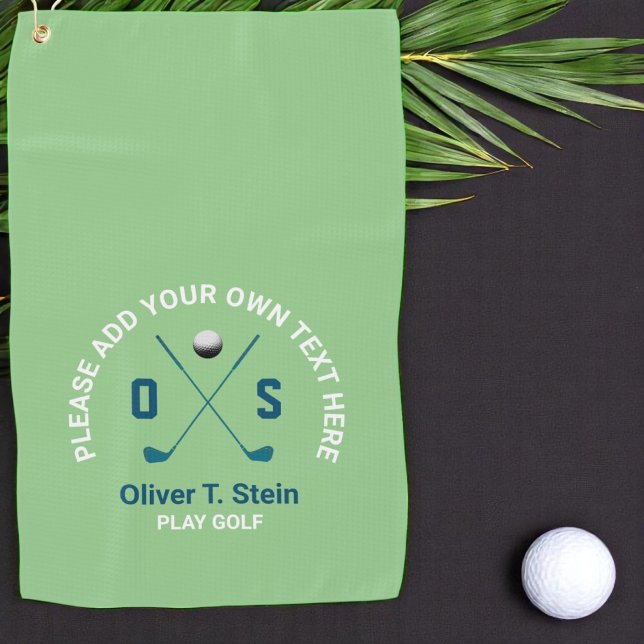 Serviette De Golf Nom Golfer turquoise (Créateur téléchargé)