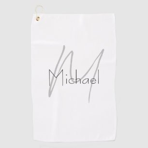 Serviette De Golf Nom moderne minimaliste monogramme