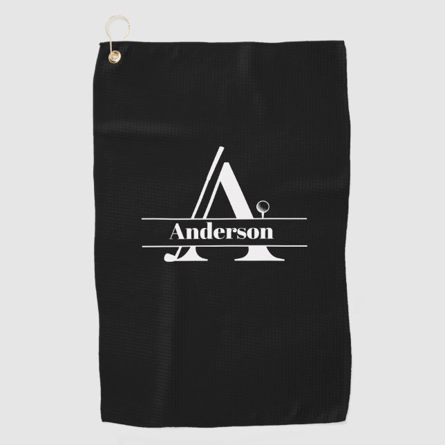 Serviette de golf nom personnalisé (Devant)