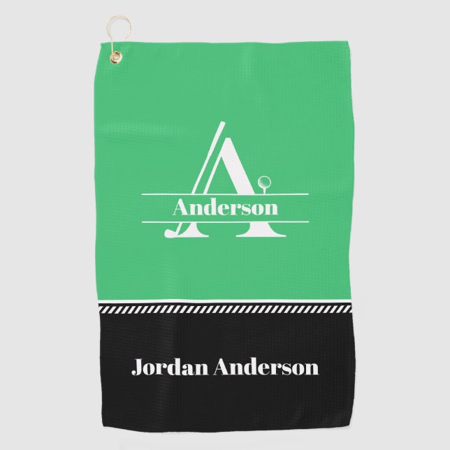 Serviette de golf nom personnalisé (Devant)