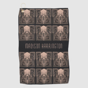 Serviette De Golf Nom personnalisé Art Déco