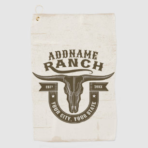Serviette De Golf NOM personnalisé Bull Steer Skull Western Ranch