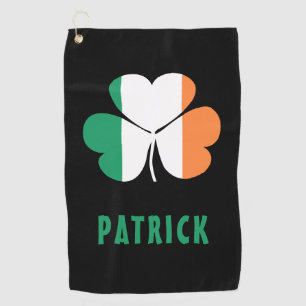 Serviette De Golf Nom personnalisé Celtic Irlande Shamrock Drapeau i