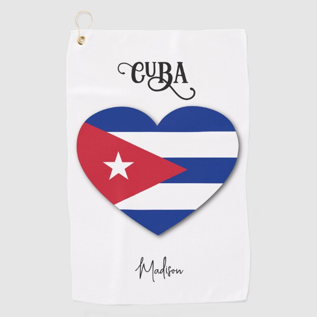 Serviette De Golf Nom personnalisé Cuba Love (Devant)