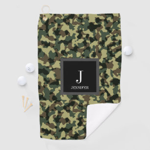 Serviette De Golf Nom personnalisé de la caméra verte