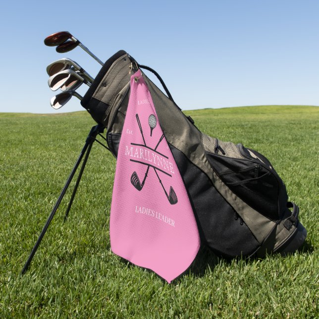 Serviette De Golf Nom personnalisé du club de dames (Vert)