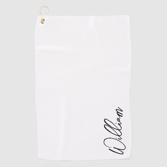 Serviette De Golf Nom personnalisé du script moderne (Devant)