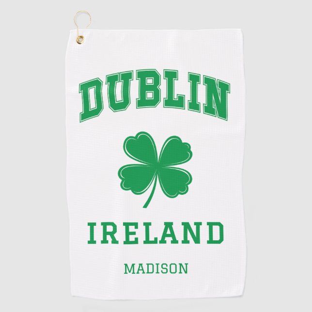 Serviette De Golf Nom personnalisé Dublin Irlande (Devant)