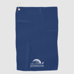 Serviette De Golf Nom personnalisé Golf Ball Clubs Blue