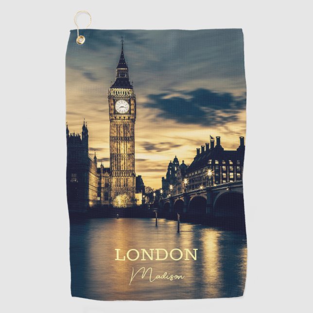 Serviette De Golf Nom personnalisé Londres (Devant)