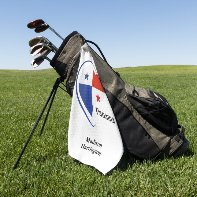 Serviette De Golf Nom personnalisé Panama Love (Vert)