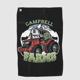 Serviette De Golf Nom personnalisé Pays Fermes Grange Tracteur Fermi