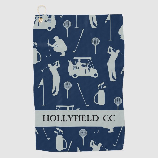 SERVIETTE DE GOLF NOM PERSONNALISÉ TOUR DE GOLF COURSE (Devant)