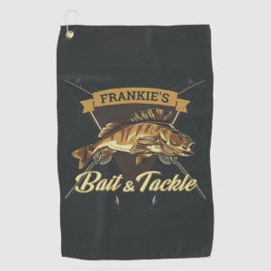 Serviette De Golf Nom personnalisé Trophée Pêche Pêcheur Pêcheur Bai