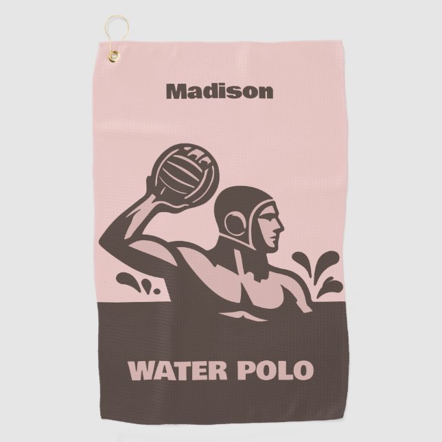 Serviette De Golf Nom personnalisé Water Polo (Devant)