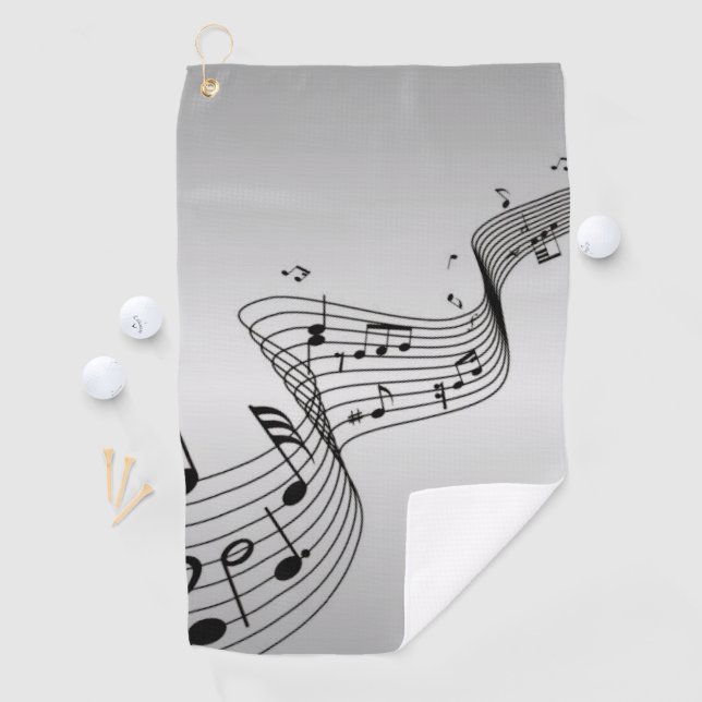 Serviette De Golf Notes de musique sur argent (En situation)