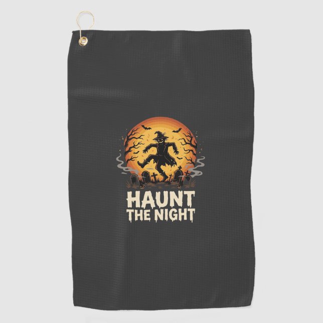 Serviette De Golf Nuit de la Lune d'Halloween Trickster (Devant)
