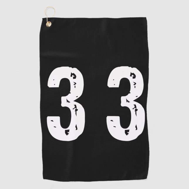 Serviette De Golf Numéro de sport 33 (Devant)