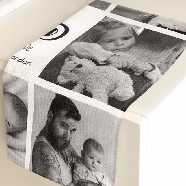 Serviette De Golf Numéro moderne Un papa photo Collage (Créateur téléchargé)