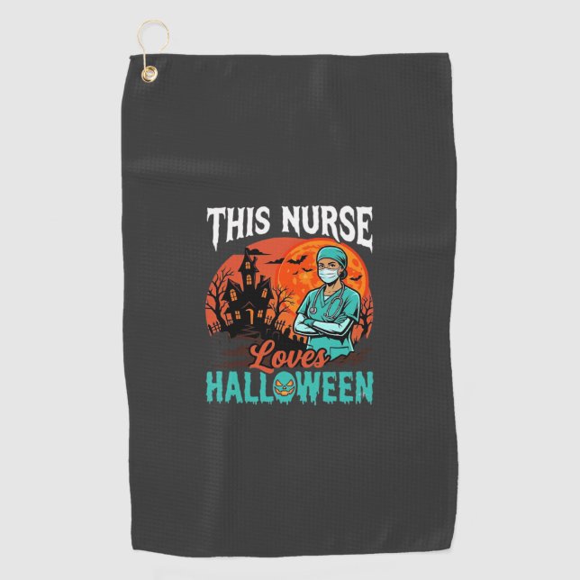 Serviette De Golf Nurse Halloween Spooky Conception de soins de sant (Devant)