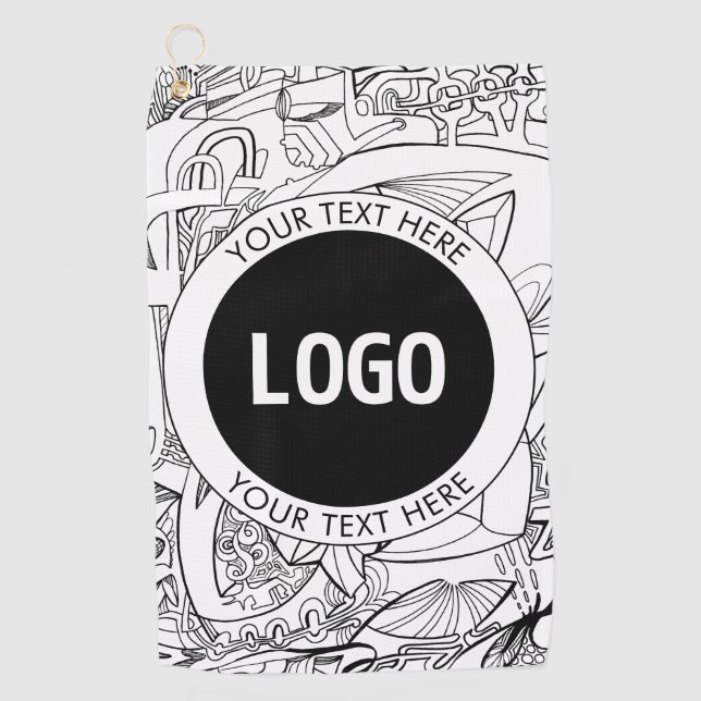 Serviette De Golf Oeuvre d'origine moderne et logo (Devant)