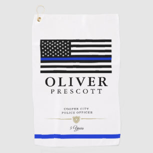 Serviette De Golf Officier de police Blanc de l'anniversaire du ser
