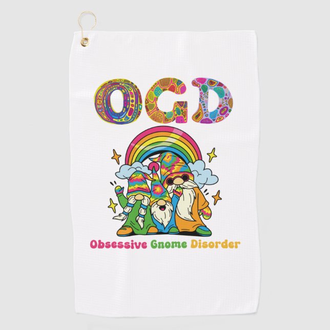 Serviette De Golf OGD - Trouble Gnome Obsessif - Mignons Gnomes Hipp (Devant)