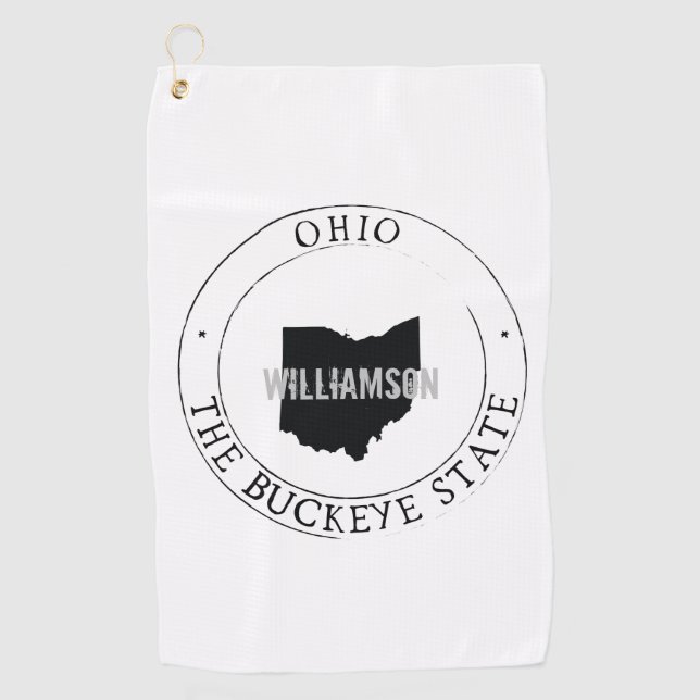 Serviette De Golf Ohio Golf Towel State Personnalisé (Devant)