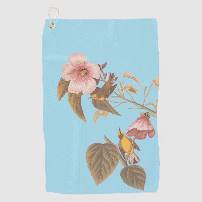 Serviette De Golf Oiseaux de la Paruline Jaune à ailes bleues d'Audu (Devant)