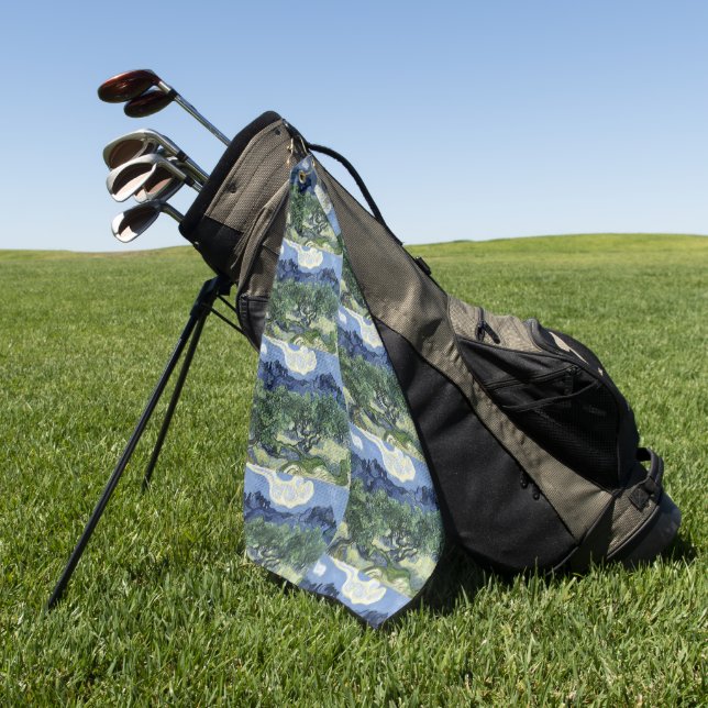 Serviette De Golf Oliviers de Van Gogh - Blue Mountain Art (Vert)