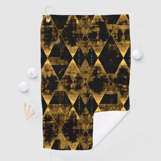 Serviette De Golf Or erratique et diamants noirs (En situation)