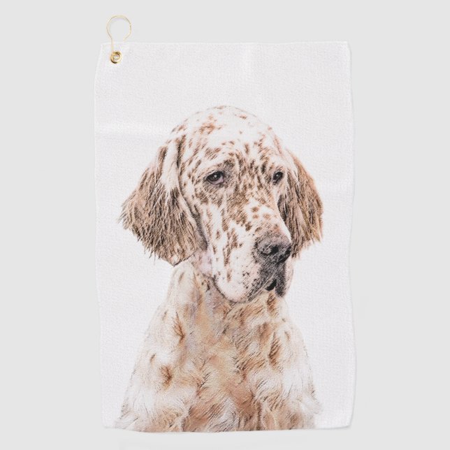 Serviette De Golf Orange Belton Painting Dog Art (Devant)