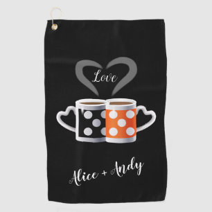 Serviette De Golf Orange + Black Coffee Color Design tendance POP AR