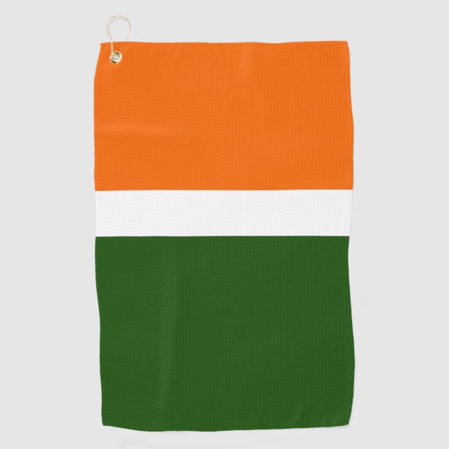 Serviette De Golf Orange Blanc Vert Plat Couleur Bloc Design (Devant)