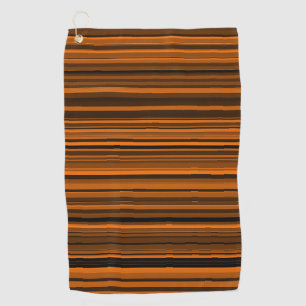 Serviette De Golf Orange Brown en bandes noires