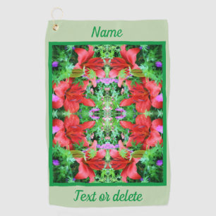 Serviette De Golf Orange Daylilies Abstrait Flower Art Personnalisé