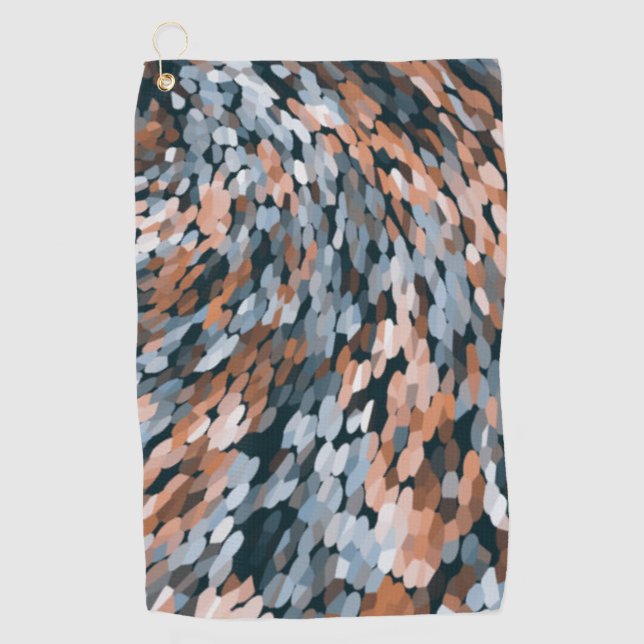 Serviette De Golf Orange et Bleu (Devant)