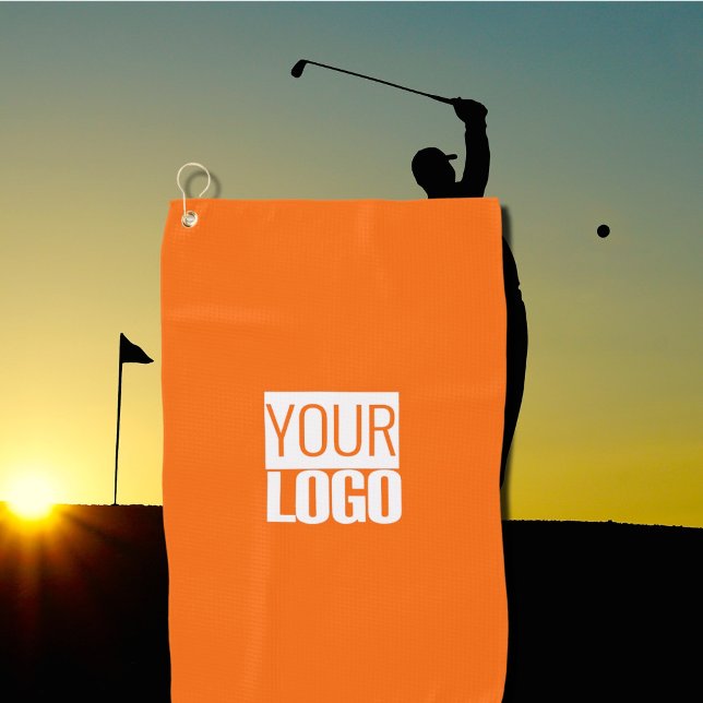 Serviette De Golf orange néon - ajoutez votre logo (Créateur téléchargé)
