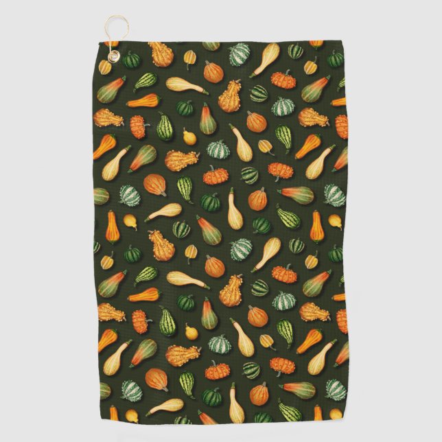 Serviette De Golf Ornamental Gourds for Autumn, affaire Thanksgiving (Devant)