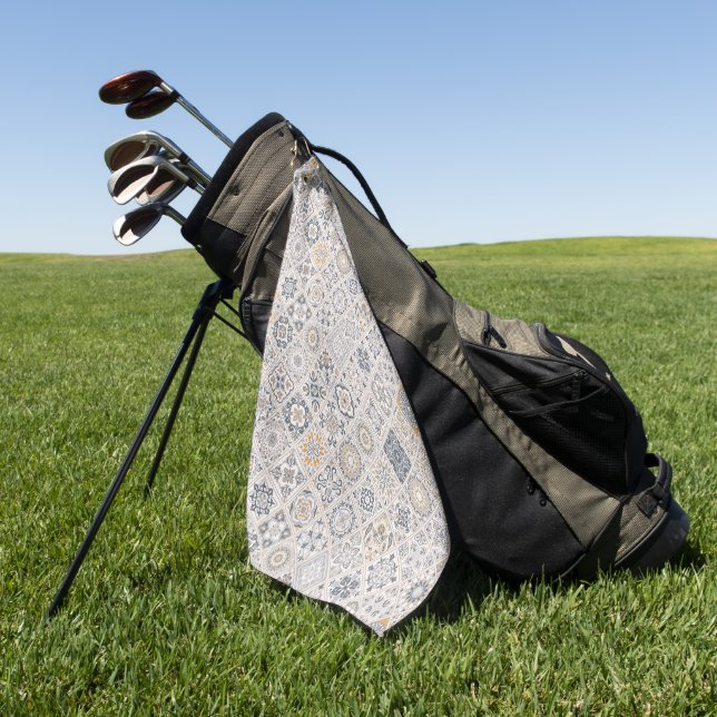 Serviette De Golf Ornement traditionnel portugais et espagnol Boho  (Vert)
