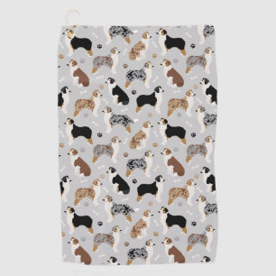 Serviette De Golf Os et pattes des bergers australiens