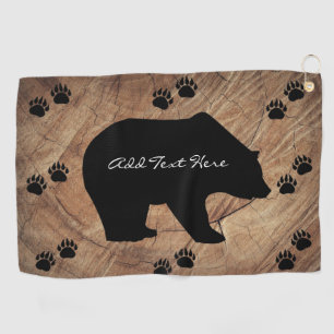 Serviette De Golf Ours Noir Et Paniers Ours