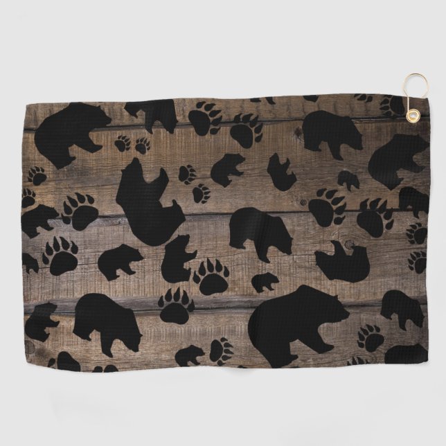 Serviette De Golf Ours Noir - Patrouilles Ours Noir (Horizontal)