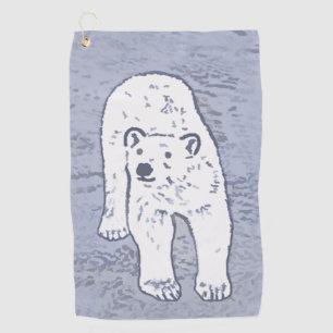 Serviette De Golf Ours polaire sur la peinture sur glace - Art origi
