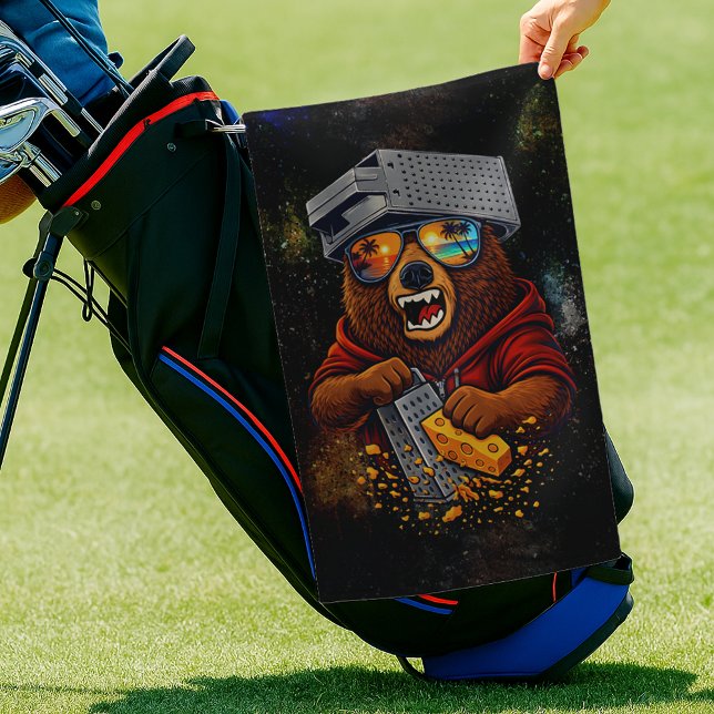 Serviette De Golf Ours Rétro Avec Chapeau Râpe à Fromage et Lunettes (Créateur téléchargé)