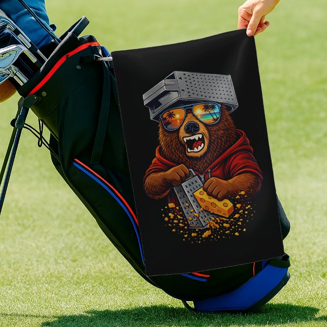 Serviette De Golf Ours Rétro Avec Chapeau Râpe à Fromage et Lunettes (Créateur téléchargé)