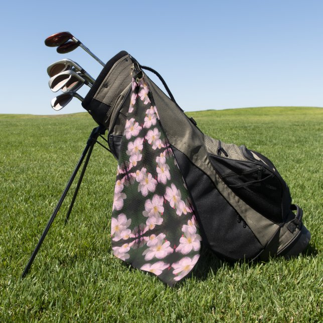 Serviette De Golf Paire de Fleurs Clematis Blanches Motif Floral Abs (Vert)