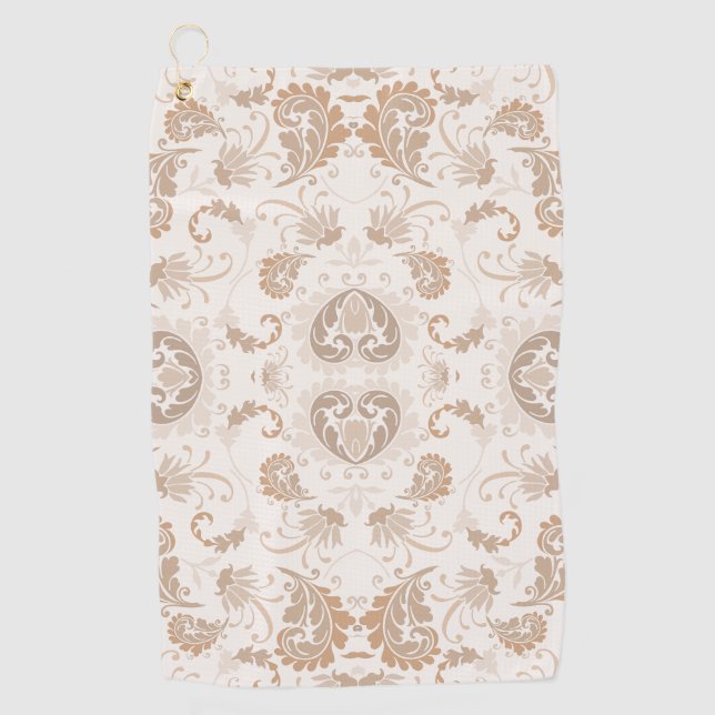 Serviette De Golf Paisley en beige esthétique moderne Tan Brown (Devant)
