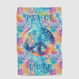 Serviette De Golf Paix Amour Tie-Dye